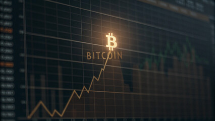 Bitcoin bullish chart, cryptocurrency financial market, AI generated