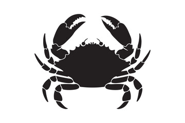 Crab Silhouette Vector Illustration Marine Animal Clipart Design