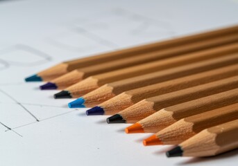 Obraz premium A collection of vibrant colored pencils, perfect for artistic projects and creative endeavors.