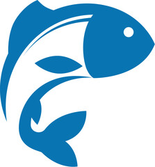 Fish with fins and tail simple silhouette