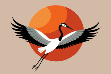 vector illustration of a stork