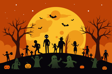 halloween background with pumpkin
