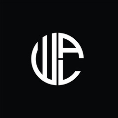 WAL logo WAL icon WAL monogram WAL letter minimalist Circle flat Unique modern abstract logo design.