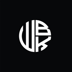 Naklejka premium WBK logo WBK icon WBK monogram WBK letter minimalist Circle flat Unique modern abstract logo design.