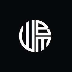 Naklejka premium WBM logo WBM icon WBM monogram WBM letter minimalist Circle flat Unique modern abstract logo design.