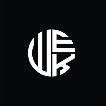 WEK logo WEK icon WEK monogram WEK letter minimalist Circle flat Unique modern abstract logo design.