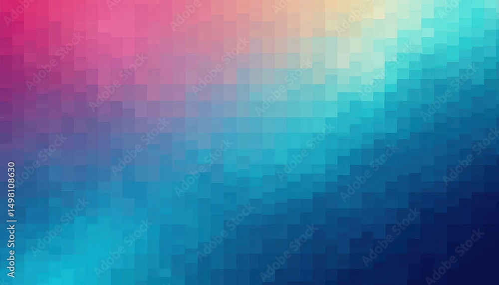 Poster dynamic pixelated texture background transitioning from navy to aqua in a vibrant modern design