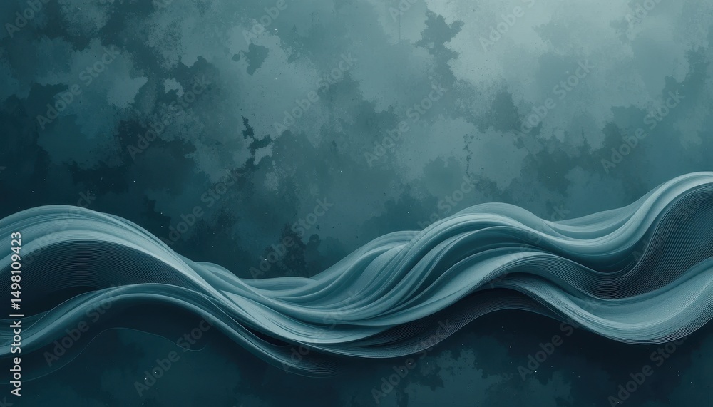 Poster elegant teal and gray wave pattern background sophisticated design texture
