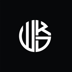 Naklejka premium WKD logo WKD icon WKD monogram WKD letter minimalist Circle flat Unique modern abstract logo design.