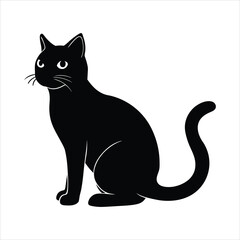 black cat vector illustration