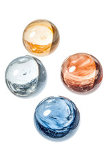 Isolated Set of Colorful Glass Marbles with Swirls