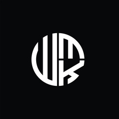 Naklejka premium WMK logo WMK icon WMK monogram WMK letter minimalist Circle flat Unique modern abstract logo design.