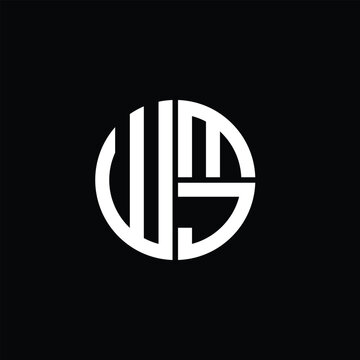 WMJ logo WMJ icon WMJ monogram WMJ letter minimalist Circle flat Unique modern abstract logo design.