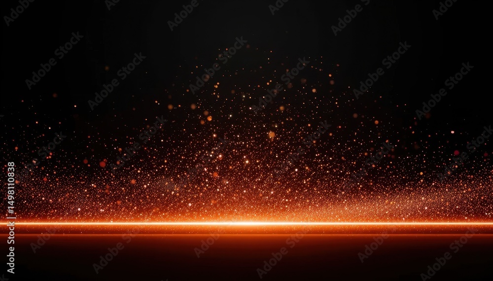 Poster abstract orange and black background glowing ember texture with gradient and sparkle effect