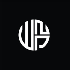 WNP logo WNP icon WNP monogram WNP letter minimalist Circle flat Unique modern abstract logo design.