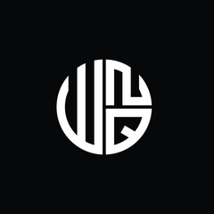 WNQ logo WNQ icon WNQ monogram WNQ letter minimalist Circle flat Unique modern abstract logo design.
