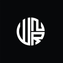WNR logo WNR icon WNR monogram WNR letter minimalist Circle flat Unique modern abstract logo design.