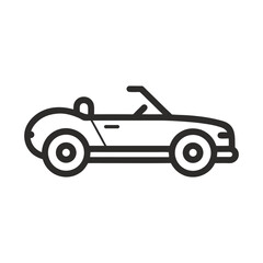Convertible Car Side View Outline Icon