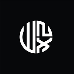 WNX logo WNX icon WNX monogram WNX letter minimalist Circle flat Unique modern abstract logo design.