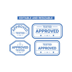 4 100% editable green approved stamp with different shape