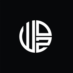WOZ logo WOZ icon WOZ monogram WOZ letter minimalist Circle flat Unique modern abstract logo design.