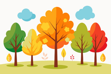 Fototapeta premium autumn trees vector illustration