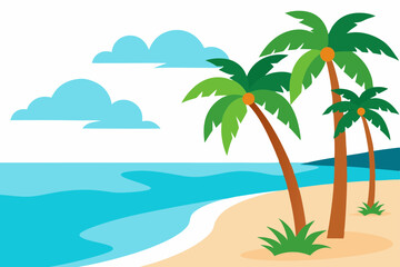 Obraz premium tropical island with palm trees