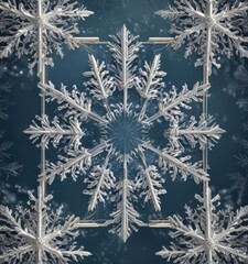 Intricate snowflake border frames winter scene illustration on Christmas card template ,  christmas illustration,  template
