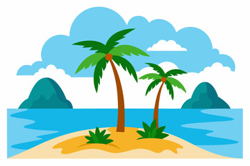 Fototapeta premium tropical island with palm trees
