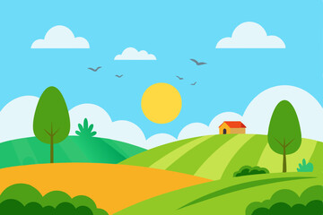 summer landscape with trees