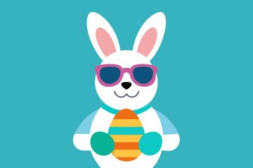 Fototapeta premium easter bunny with eggs