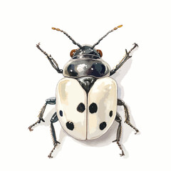 Detailed Illustration of a Bean Leaf Beetle with Distinct Black Spots