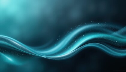 Abstract Teal Wave Background Gradient Glow, Shimmer, Metallic Light
