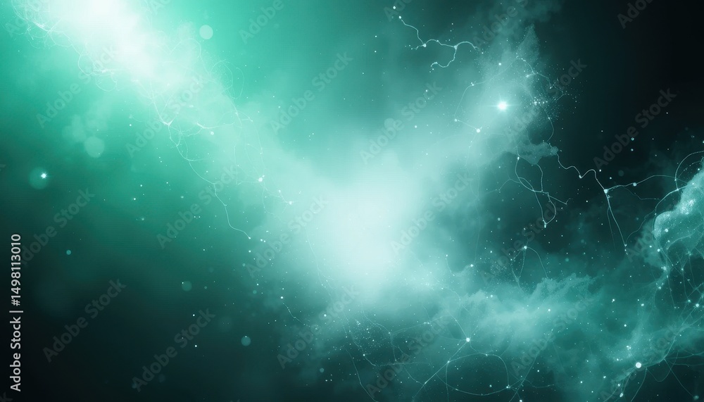 Aufkleber abstract deep sea green and cyan background gradient blend with metallic gloss and grainy mesh textu