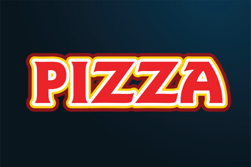 Pizza Hand Lettering Calligraphy Typography Vector Template