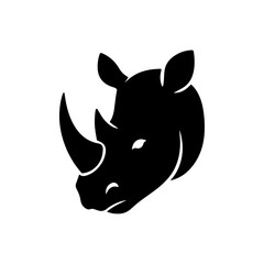 rhino head shillouete vector image.