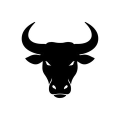 bull head shillouette vector image.