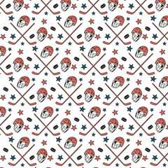 seamless pattern with hockey elements 