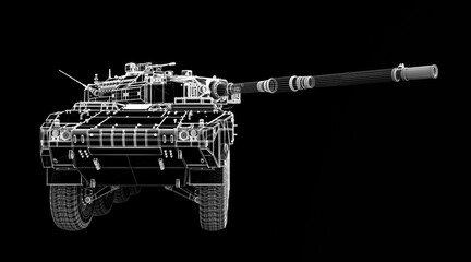 Armored infantry car model isolated on background