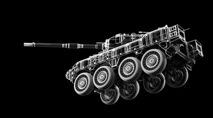 Armored infantry car model isolated on background