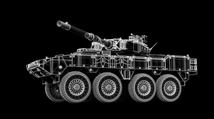 Armored infantry car model isolated on background