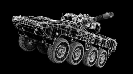 Armored infantry car model isolated on background
