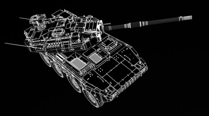 Armored infantry car model isolated on background