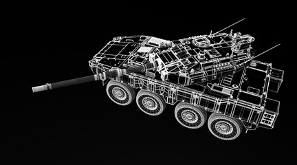 Armored infantry car model isolated on background