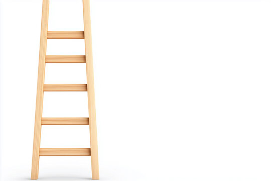 A wooden ladder stands tall in a bright space, symbolizing potential, growth, and aspiration, capturing the essence of progress and upward mobility.