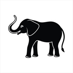 elephant silhouette isolated on white