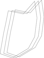Fototapeta premium Cluster of polygonal shapes arranged in irregular form with varied line angles and overlapping segments.