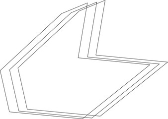 Layered black lines form an irregular squared polygonal configuration with natural edge shifts and intersecting outlines.