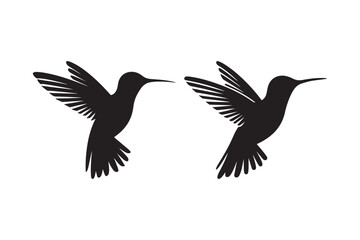 Two Hummingbird Silhouette Vector