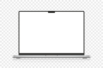 Realistic laptop mockup isolated on transparent background